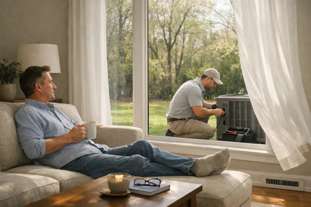 Homeowner enjoys worry-free cooling after preventative AC maintenance in March